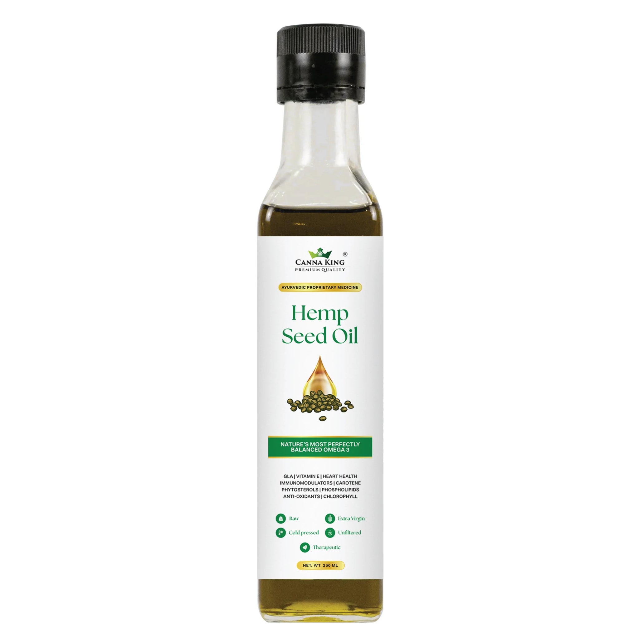 Hemp seed oil Bottle of 250 ML