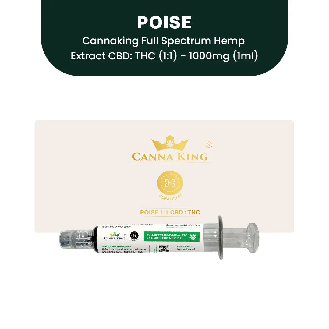 Cannaking Full Spectrum Hemp Extract, 5000 mg, 1:1 CBD: THC - POISE